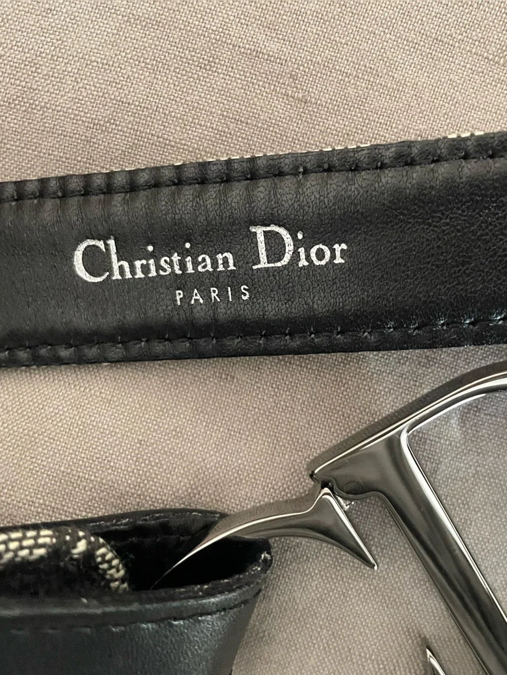 Dior Black Logo Belt with Silver-Tone Hardware - Picture 3 of 6